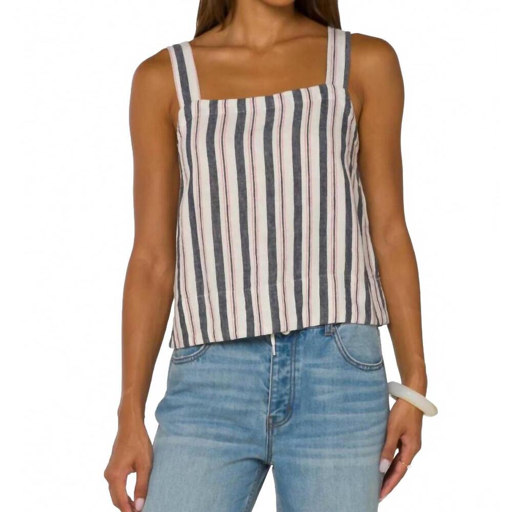 NEW VELVET HEART amora tank top in blue night stripe
